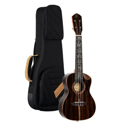 Ortega Guitars, 4-String Elite Series Concert Acoustic-Electric Ukulele w/Bag, Right-handed, (RUET-ZC)
