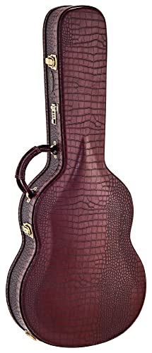 Ortega Guitars Thinline Classical Arched Deluxe Hardshell Case-15 mm Velvet Padding-Modern Brown Croco w/Vinatge Bronze Hardware (OCCPRO-T)