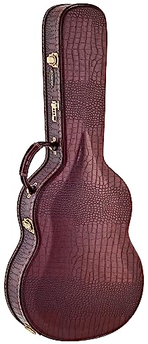 Ortega Guitars Full Size Classical Arched Deluxe Hardshell Case-15 mm Velvet Padding-Modern Brown Croco w/Vinatge Bronze Hardware (OCCPRO)