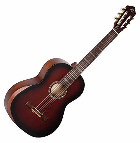 Ortega Guitars 6 String Student Series Pro w/Arm Rest Solid Top Nylon Classical Guitar, Right (R55DLX-BFT)
