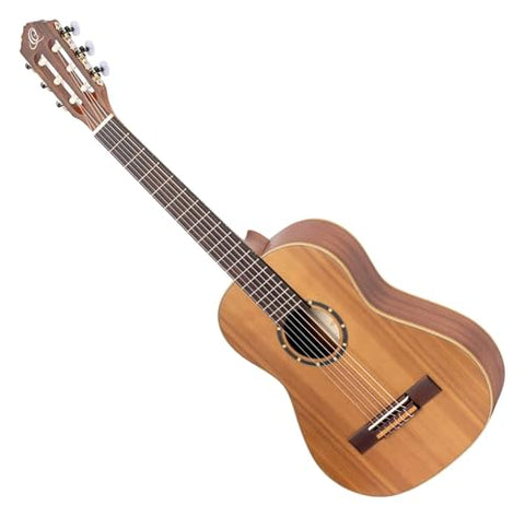 Ortega Guitars 6 String Family Series 1/2 Size Left-Handed Nylon Classical Guitar w/Bag, Cedar Top-Natural-Satin, (R122-1/2-L)