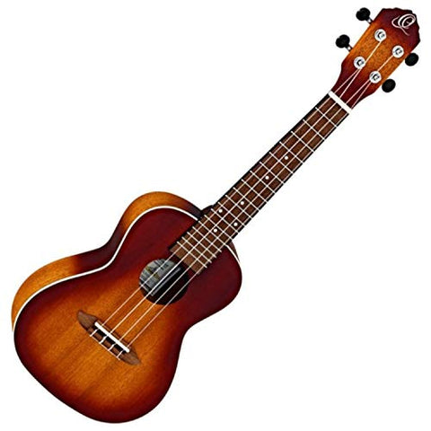 Ortega Guitars, 4-String Earth Series Concert Ukulele, Right, Trasparent Sunburst, Acoustic (RUDAWN)
