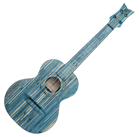 Ortega Guitars, 4-String Bamboo Series All Solid Tenor Ukulele w/Bag, Right-handed, Stone Washed, (RUSWB-TE)
