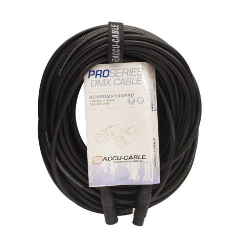 100 FOOT 5 PIN PRO DMX CABLE. PVC JAC