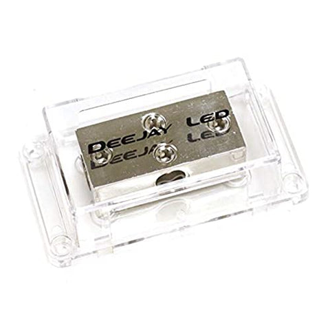 DEEJAY LED One 0 Gauge TO three 0 Gauge Main Power Distribution Terminal Block - TBH1030CLEAR