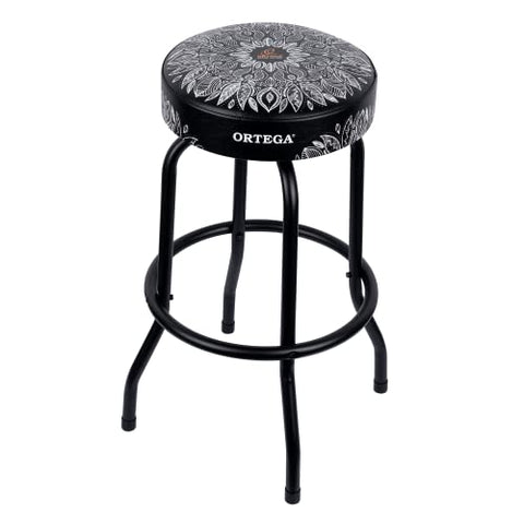 Ortega Guitars 30" Bar Stool w/Broad Padded Swivel-Steel Tube Framing with Footrest Ring (OBS30-WHKC)