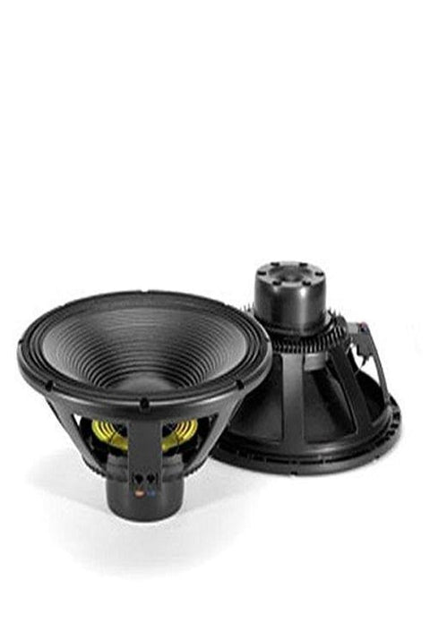 18-in very high power handling & efficiency transducer specially designed to provide powerful & accurate sub-bass frequencies w/low distortion & low power compression.