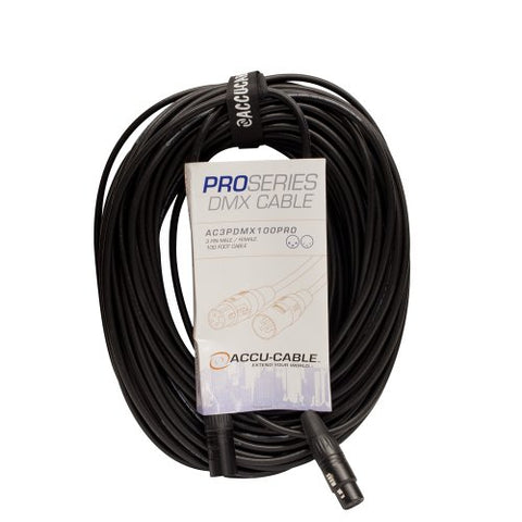 100 FOOT 3 PIN PRO DMX CABLE. PVC JAC