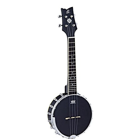 Ortega Guitars, 4-String Banjolele Series Banjo-Ukulele w/Bag, Right (OUBJ100-SBK)