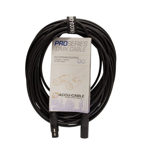 50 FOOT 3 PIN PRO DMX CABLE. PVC JACK