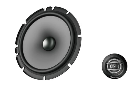 6-1/2-in - 350 W Max Power Carbon/Mica-reinforced IMPP cone 20mm PI Tweeter and 1-5/8-in Cone Midrange - Component Speakers (pair)