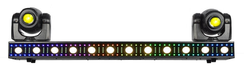 JMAZ Lighting Versa Flex Bar All-In-One Lighting System with 2 Movers and FX Bar