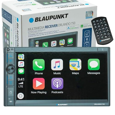 BLAUPUNKT ORLANDO750 Car Stereo - 6.9" Touchscreen, Wireless Apple CarPlay, Wireless Android Auto, Bluetooth, USB Playback, EQ Presets, Safety Features