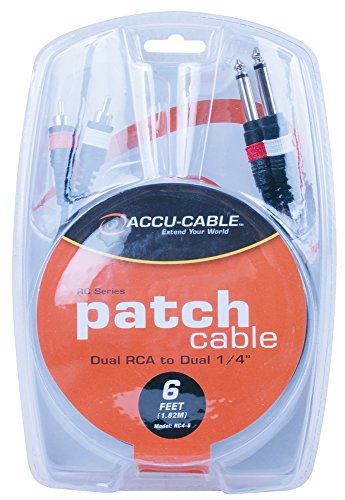 6 FOOT DUAL RCA TO 1/4