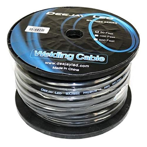 Deejay LED 0 Gauge Copper Power Cable Used for Vehicular Audio Amplifiers or Arc Welding - TBH050WELD