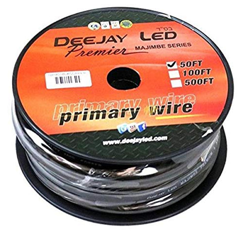 4-Gauge 50 Foot Black Pure Copper Stranded Power Cable