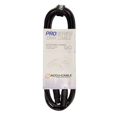 10 FOOT 5 PIN PRO DMX CABLE. PVC JACK