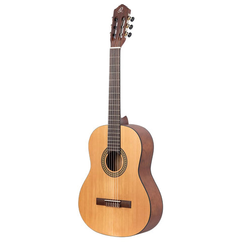 Ortega Guitars 6 String Student Series Pro Solid Top Nylon Classical Guitar, Right, Spruce, 4/4 (R55)
