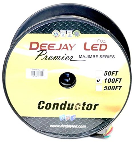 100-Foot 4-Conductor 16 Gauge Stranded Cable w/Single Black Jacket ideal for speakers