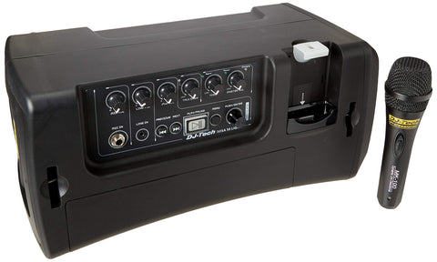 DJ Tech IVISA50LIGHT 50W Amplifier Speaker ABS Battery Portable PA System iPod Player + 1 MK100 Mic