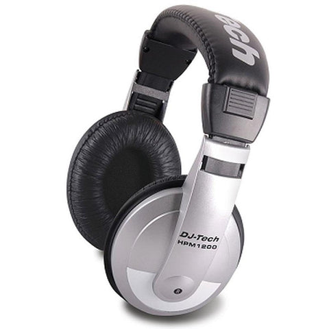 DJ Tech HPM1200 Multi-Purpose Headphones with 100-18kHz Ultra-Wide Frequency Response and 1/8" TRS Stereo Jack Plus 1/4" TRS Adaptor, 32 Ohms Impedance