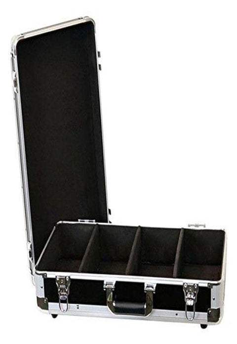 Professional Light Cd Case 4 Row Holds Up To 100 Jewel Cases And Up To 200 Plastic Sleeves Well Riveted Heavy Duty Double Edge Tongue And Groove Impact Resistant Aluminum Frame DEEJAYLED TBHECD4BK