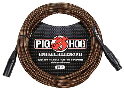 Pig Hog PHLIL6BK Lil' Pigs Right-Angle 1/4" Vintage Black Woven Instrument Patch Cables, 6" (3 Pack)