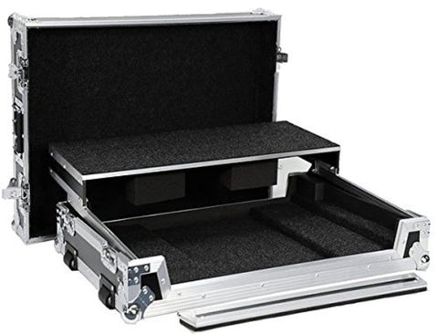 DEEJAY LED Numark NS7III Digital Controller Fly Drive Case w/Wheels & Laptop Shelf - TBHNS7IIILTWHHEL