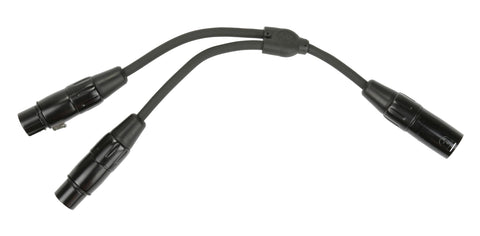 Pig Hog PY-XM2XF XLR M to Dual XLR F Y Cable 6in
