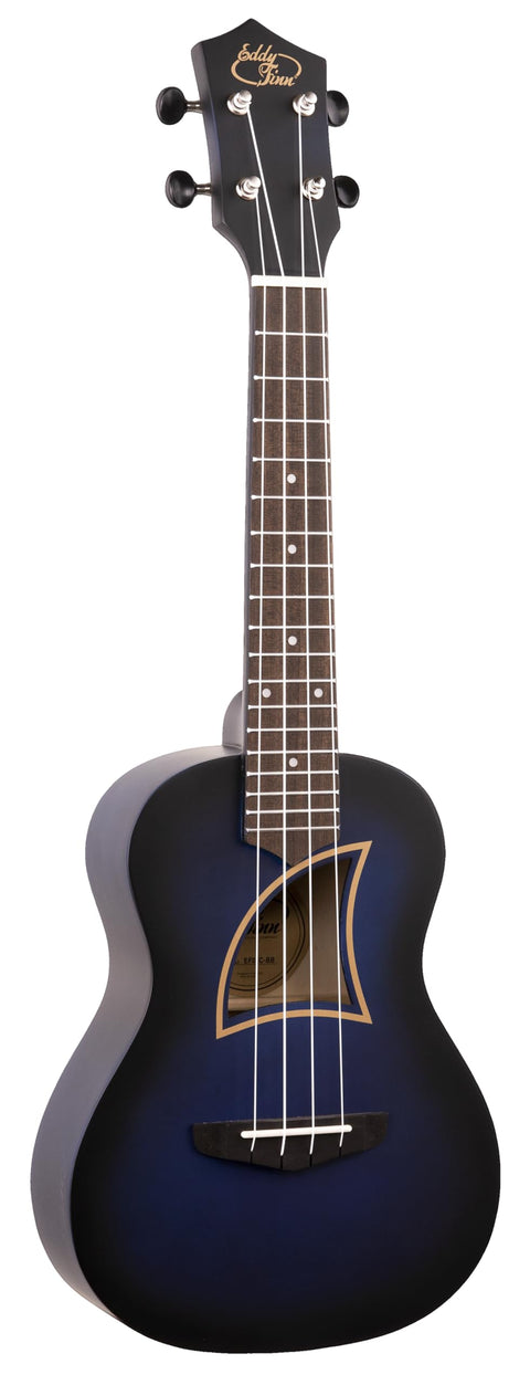 Eddy Finn Color Burst Ukulele with Gig Bag, Yellow Burst, Concert, EF05C-YB