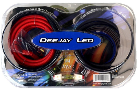 Auto Amplifier Installation Kit with 4-AWG CCA Main Power Cables  RCA Cables  Fuse Holder And More