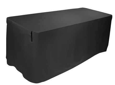 Attractive  Pleat-free  Form-fitting Table Cover - Black  5 ft.