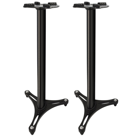 Ultimate Support MS-90-36 MS Series 36" Professional Column Studio Monitor Stands Pair - Black w/Red Accents