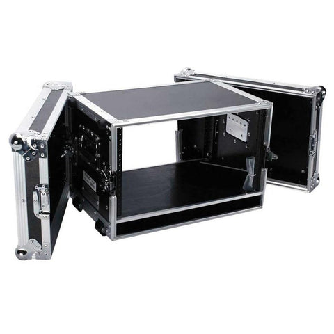 Deejay LED Fly Drive 6U Space Effect Case - 14" Body Depth with Pull-out Handle & Wheels