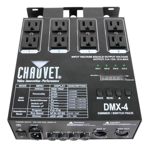 CHAUVET DJ DMX-4 Dimmer/Relay Pack | LED Light Controllers