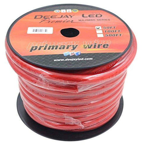 0-Gauge 50 Foot Red Pure Copper Stranded Power Cable
