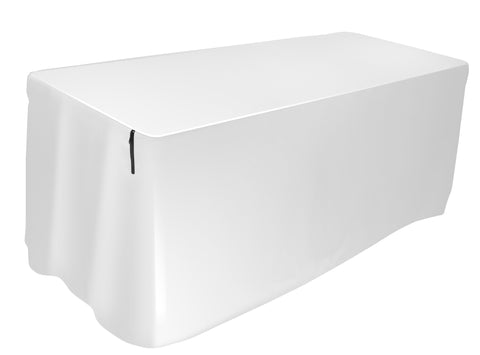 Attractive  Pleat-free  Form-fitting Table Cover - White  8 ft.