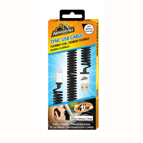 ARMORALL 4FT FLEXIBLE COIL LIGHTNING CAB