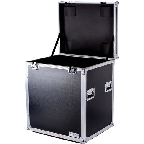 Deejay LED Universal Flight Utility Trunk CASE Board Recessed Handle and Pro Gauge Ball Corners One Black Interior Divider 3.5-inch Diameter Noiseless Casters