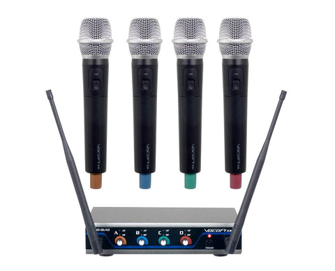 Digital-QUAD-H1 - Four Channel Wireless Handheld Microphone System  inchesMic-on-Chip inches Technology