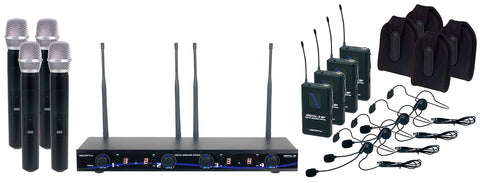 All Inclusive Four channel digital wireless handheld/headset/instrument system