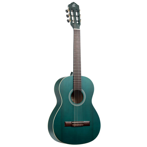 Ortega Guitars 6 String Student Series Full Size Nylon Classical Guitar, Right-Handed, Ocean Blue, 4/4 (RST5MOC)