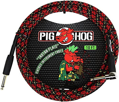 Pig Hog PCH20PL 1/4" to 1/4" Tartan Plaid Guitar Instrument Cable, 20 Feet