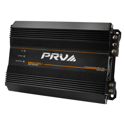 PRV Audio MDX2500.1 1 Ohm Mini Car Audio Amplifier 1 Channel 2600 Watts RMS Ultra Compact Full Range Monoblock Class D Amp for Powersports, Motorcycles, ATV, for High Power Loudspeaker Systems