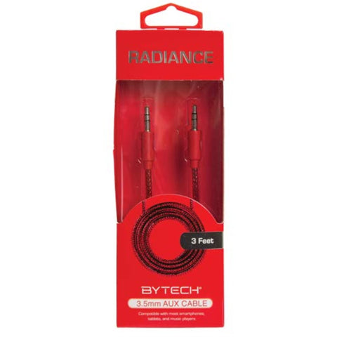 BYTECH 3 inches BRADED AUX CABLE