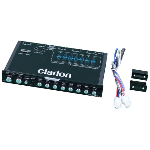 1/2-Din Sized Mobile Audio Graphic EQ/Crossover With 3.5mm Front Aux Input High Level Speaker Input Extended Frequency Response