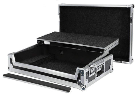 DEEJAY LED Fly Drive Case For Pioneer XDJ-RX2 All-in-one DJ system w/sliding laptop shelf w/Wheels BLACK Color - TBHXDJRX2LT
