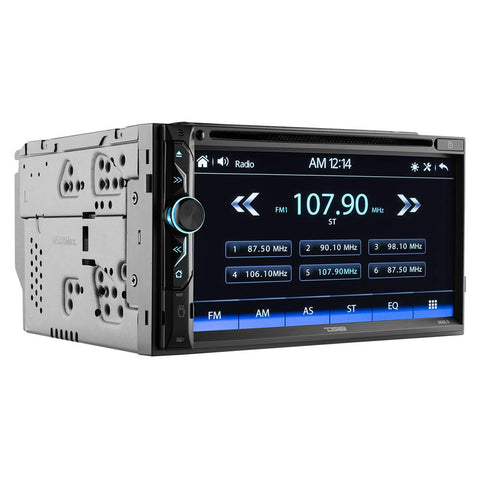 6.9-in Touchscreen Double-Din Head unit with DVD  Bluetooth  USB and Mirror Link