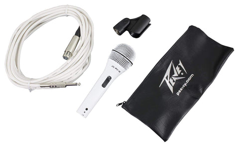 Peavey PVi 2 1/4" White Cardioid Unidirectional Dynamic Vocal Microphone with 1/4 inch Cable