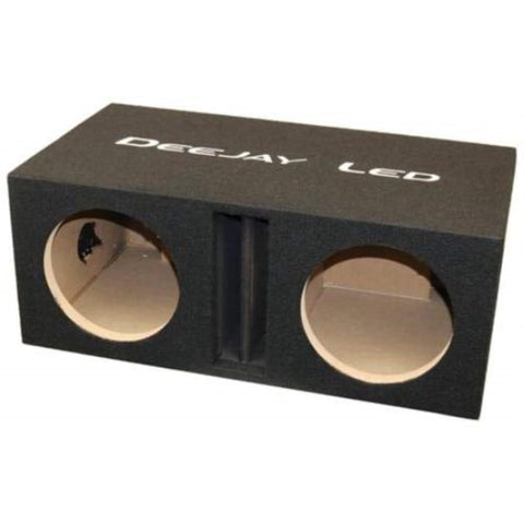 DEEJAY LED Two 12-in Woofers Empty Bass Speaker Enclosure w/Center Tuned Port - BASS12DUALVENTED
